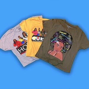 Set of 3 Women’s Short Sleeve Adjustable Waist Graphic Tees